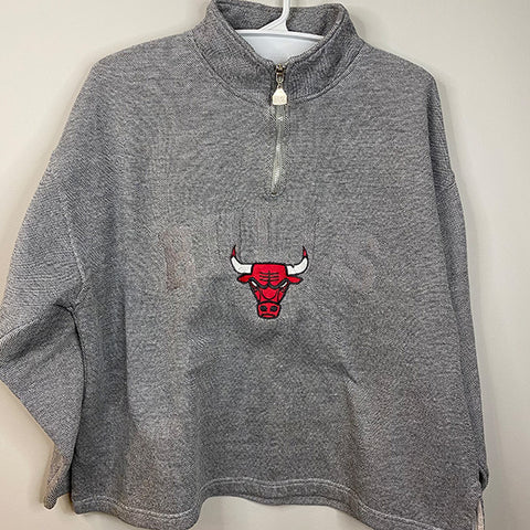 Grey Vintage Chicago Bulls Quarter Zip